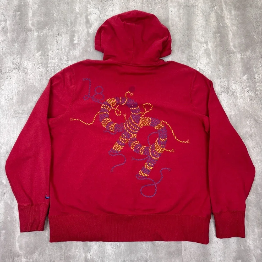 Nike FC Barcelona Hoodie Mens XL Red La‎ Liga Soccer Pullover World Cup Crest